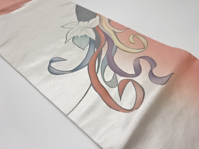 JAPANESE KIMONO / VINTAGE NAGOYA OBI / WOVEN FLOWER